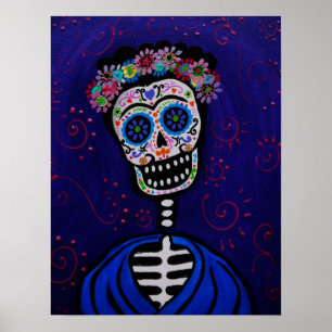 Poster dia de los muertos artiste mexicain