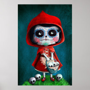 Poster Dia de los Muertos Petit chaperon rouge