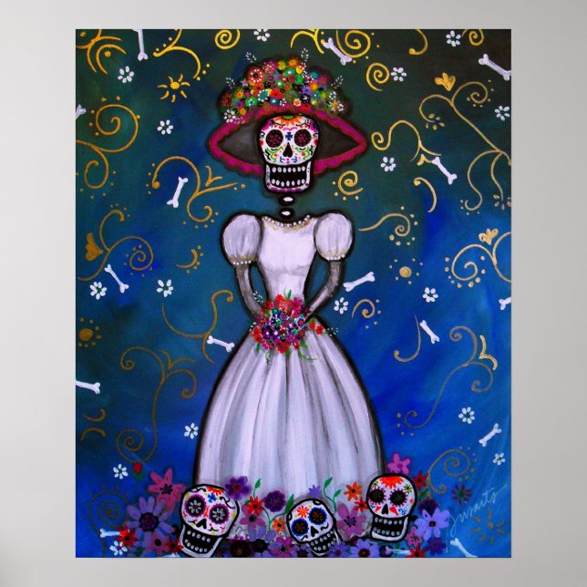 Poster Dia de los muertos Senorita (Devant)
