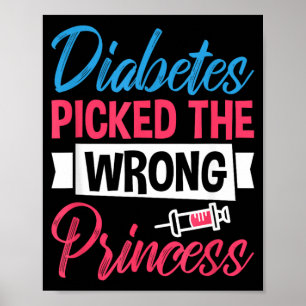 Poster Diabète a choisi la mauvaise princesse Insuline Ty