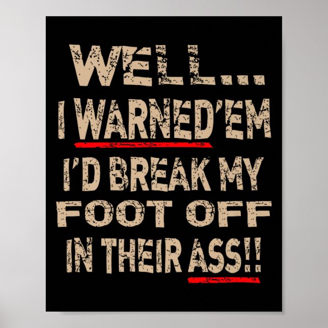 Poster Diabetic Amputee Leg Foot Cool Sense Of Humor Funn (Devant)