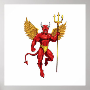 Poster Diable avec trident