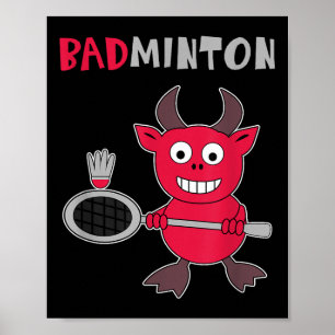 Poster Diable de badminton Joueur de badminton Volant Spo