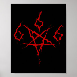 Poster Diable Satan Satanic 666 Pentagram Occulte Horreur