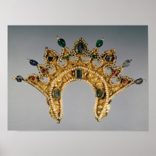 Poster Diadème russe, or réglé avec des perles