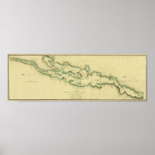Poster Diagramme 1779 de lac Champlain
