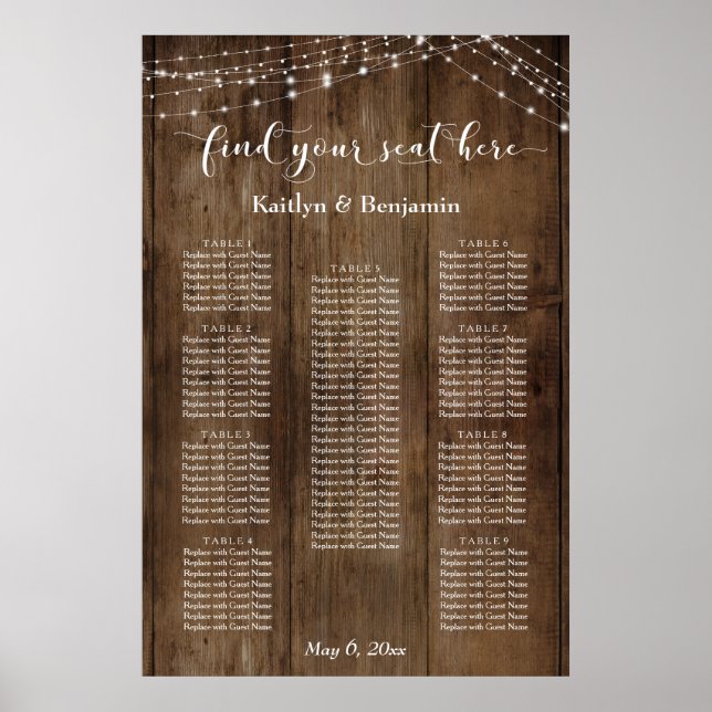 Poster Diagramme de disposition standard et en bois (Devant)