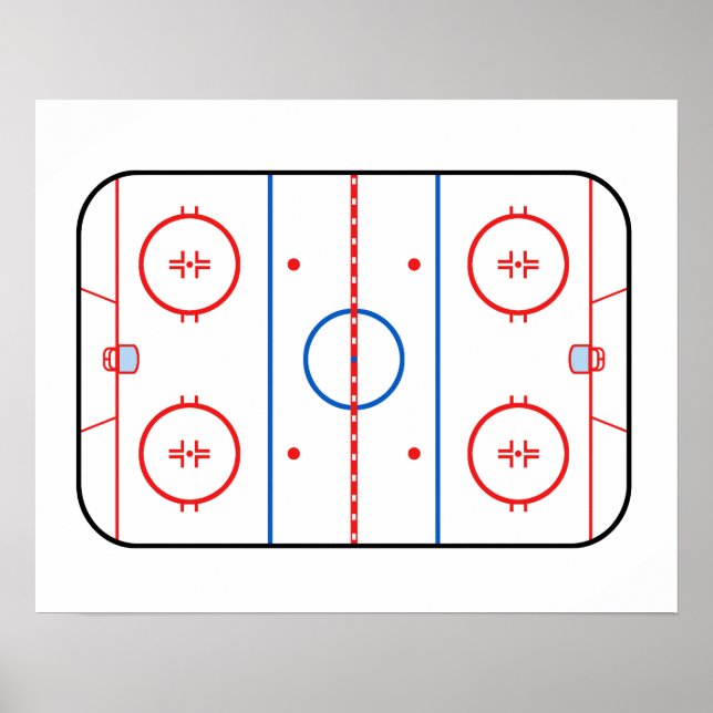 Poster Diagramme de la patinoire Hockey Jeu Compagnon (Devant)