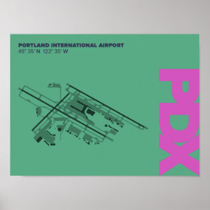 Poster Diagramme de l'aéroport de Portland (PDX)