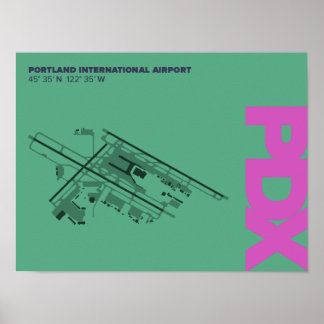 Poster Diagramme de l'aéroport de Portland (PDX)