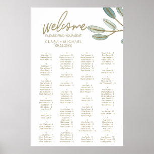 Poster Diagramme de siège alphabétique de l'Eucalyptus ve