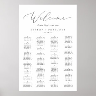 Poster Diagramme de siège alphabétique en argent
