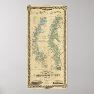 Poster Diagramme du fleuve Mississippi inférieur