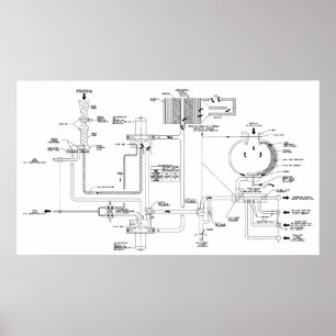 Poster Diagramme réel pour une toilette de navire spatial