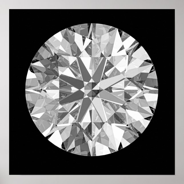 Poster Diamant blanc brillant - (Devant)