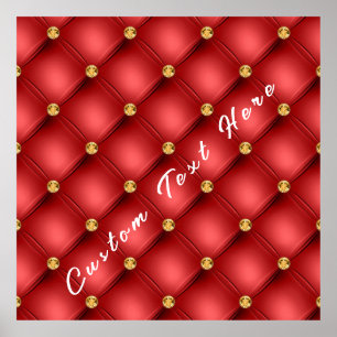 Poster Diamant doré Cuir Tufé Nom du texte personnalisé R