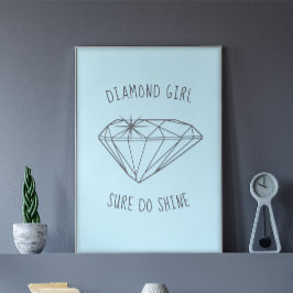 Poster Diamond Girl Shine Aqua