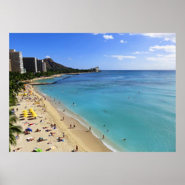 Poster Diamond Head et Waikiki (Devant)