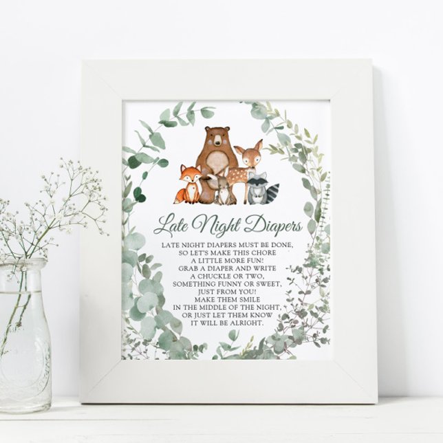 Poster Diapeurs de nuit Baby shower des bois (Créateur téléchargé)