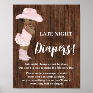 Poster Diapeurs de nuit Game A Cowgirl Baby shower