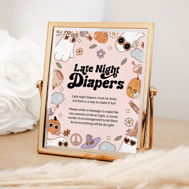 Poster Diapeurs de nuit Halloween Baby shower fantôme (Créateur téléchargé)