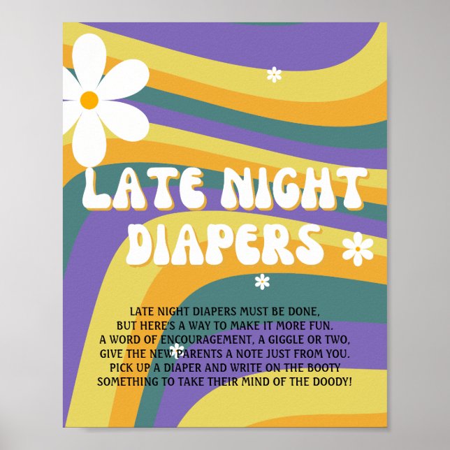 Poster Diapeurs de nuit Hippe Baby shower Super (Devant)
