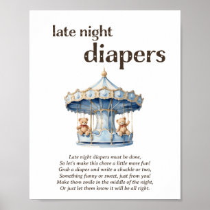 Poster Diapeurs de nuit Jeu de Baby shower de garçon jume