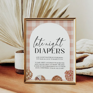 Poster Diapeurs de nuit Little Cutie Pie Baby shower