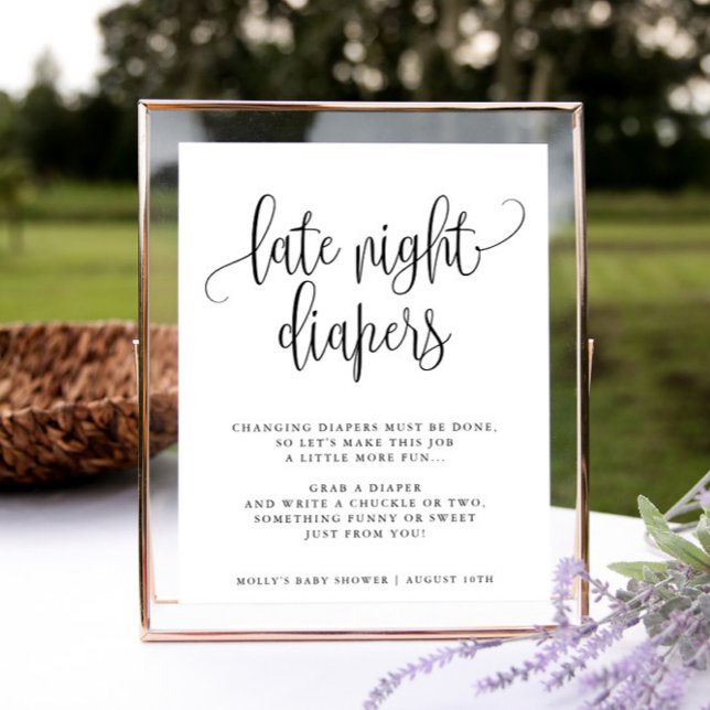 Poster Diapeurs nocturnes, Douche Calligraphie Minimalist (Créateur téléchargé)