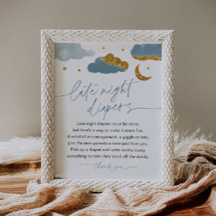 Poster Diapeurs nocturnes Twinkle Star Baby shower garçon