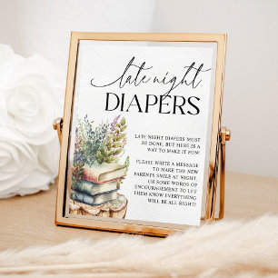 Poster Diapositives de nuit Baby shower Storybook