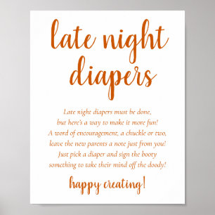 Poster Diapositives de nuit de automne simple   Douche or
