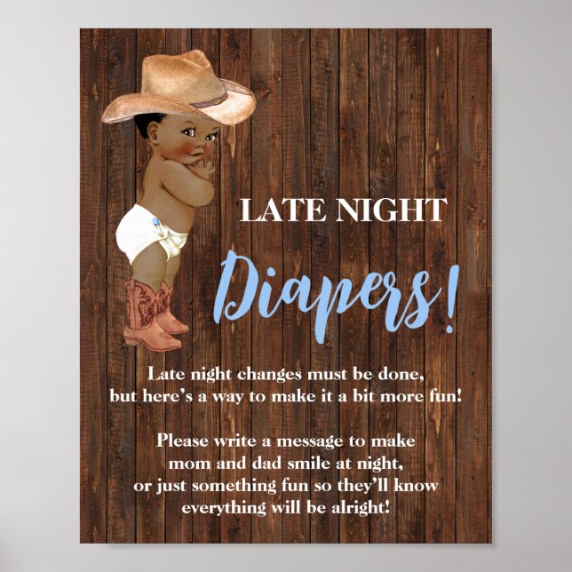 Poster Diapositives de nuit Jeu AA Cowboy Baby shower (Devant)