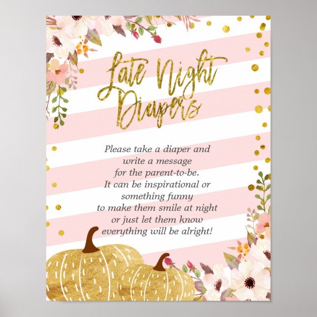 Poster Diapositives de nuit pour Citrouille rose et or (Devant)