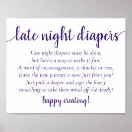 Poster Diapositives de nuit pourpres simples | Douche à r