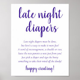 Poster Diapositives de nuit pourpres simples | Douche à r