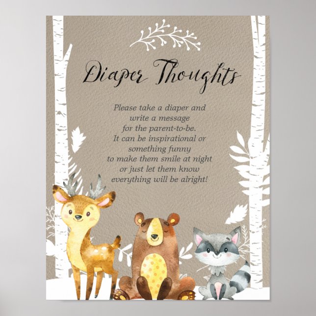 Poster Diapositives d'hiver Woodland de nuit tardive (Devant)