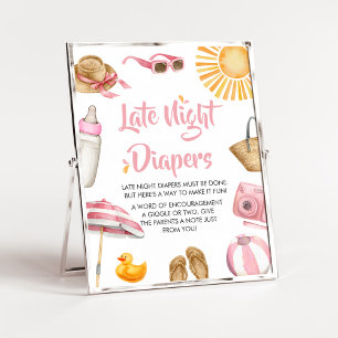 Poster Diapositives en fin de nuit pour Baby shower à écl