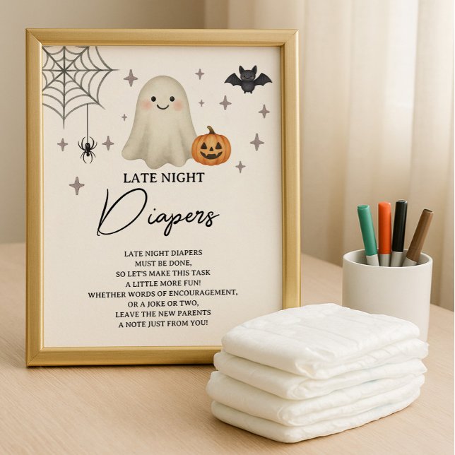 Poster Diapositives nocturnes du Baby shower d'Halloween (Créateur téléchargé)