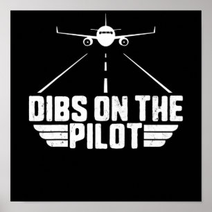 Poster Dibs Sur Avion Pilote Avion Avion Avion Girami