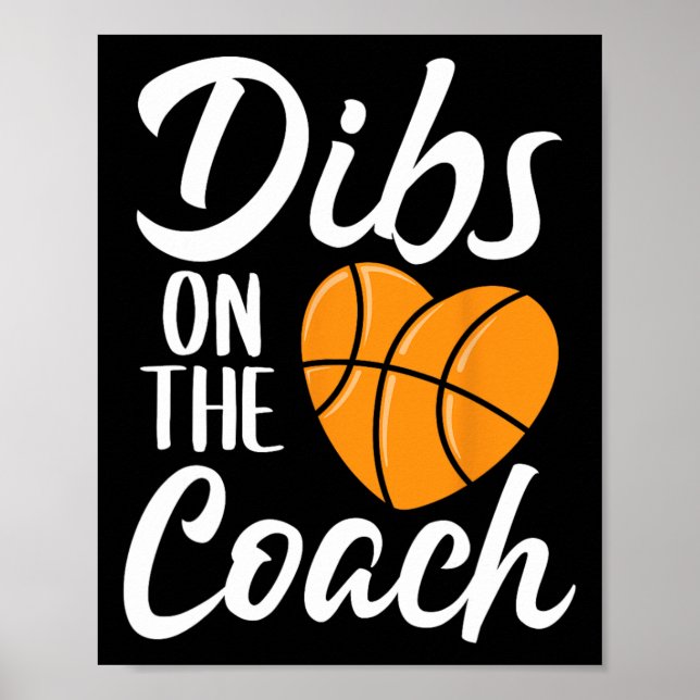 Poster Dibs Sur L'Entraîneur Basketball Coeur Mères Mères (Devant)