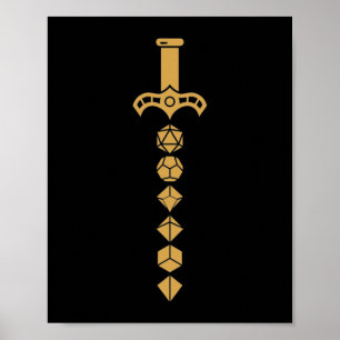 Poster Dice Sword du Paladin Tabletop RPG