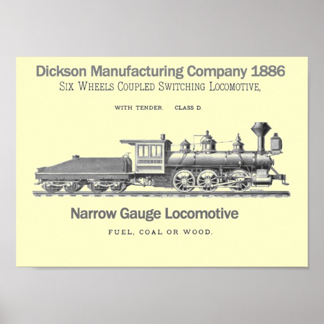 Poster Dickson Switching Locomotive 1886 (Devant)