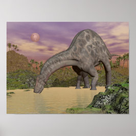 Poster Dicraeosaurus dinosaure boisson - rendu 3D