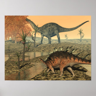 Poster Dicraeosaurus et dinosaures du kentrosaurus