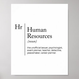 Poster Dictionnaire de définition RH