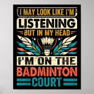 Poster Dicton Badminton Rétro - Je peux avoir l'air d'éco