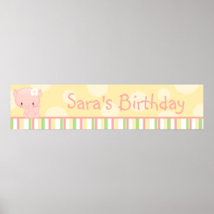 Poster Diddels Farm Pig Bannière d'anniversaire
