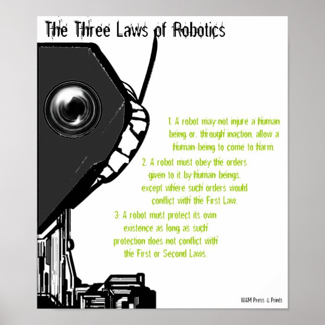 Poster "Die drei Gesetze der Robotik" (Vorne)