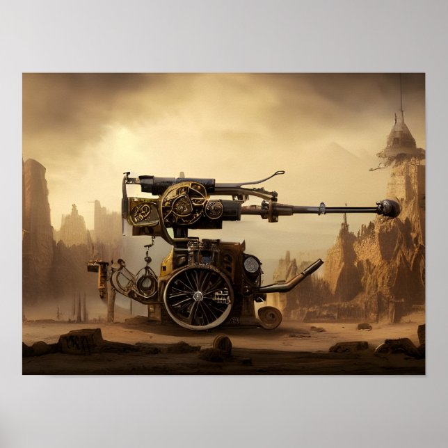 Poster Dieselpunk War Machine Imaginaire Art (Devant)